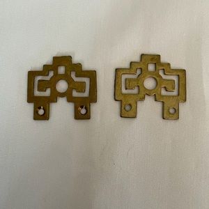 NWOT Pair Asian brass framed art picture hangers, small